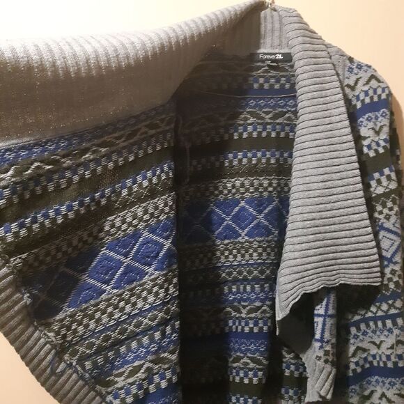 Forever 21 Shawl Poncho/Sweater Argyle/Dimond - Picture 4 of 10